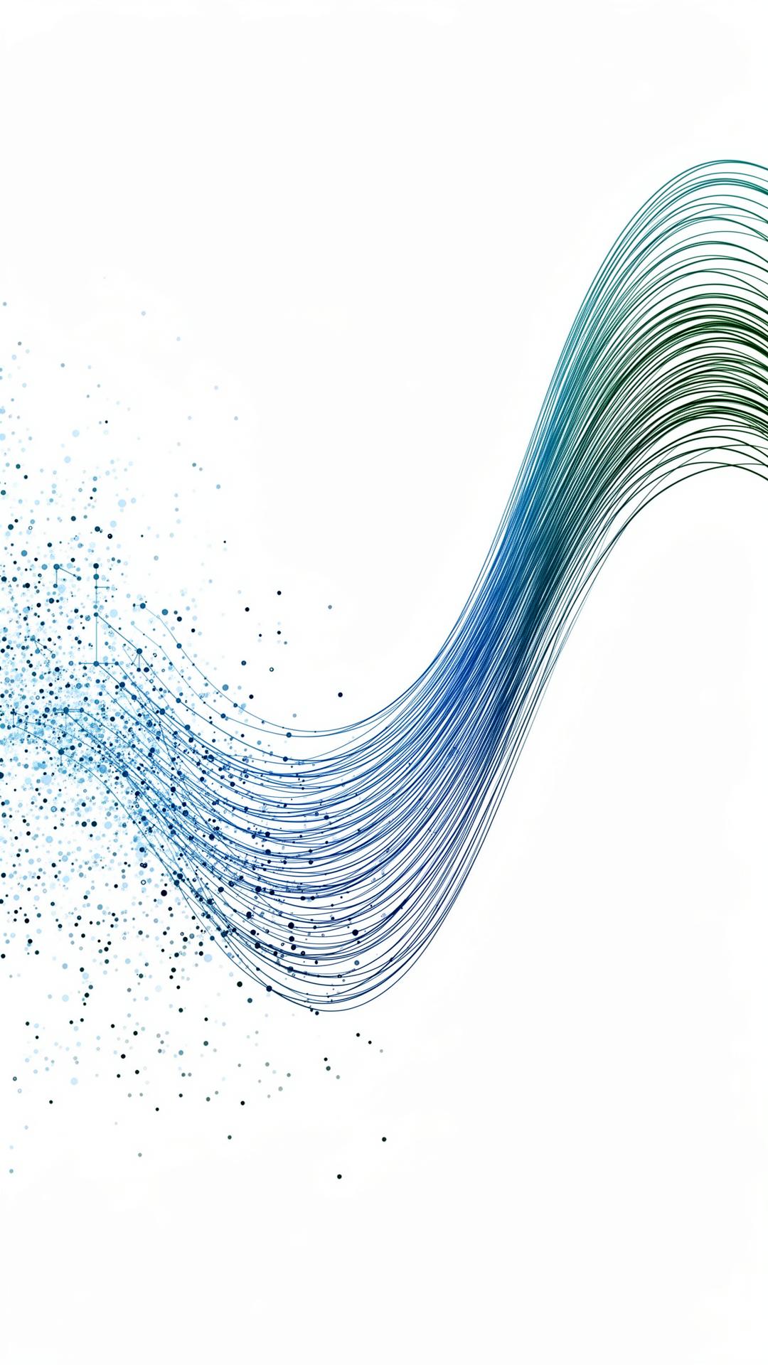Abstract flow visual: fragmented process steps merging into a single seamless flow